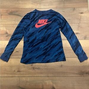 Nike Kids Blue and Red Long Sleeve Shirt